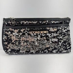 Victoria's Secret Black Sequin Zip Clutch